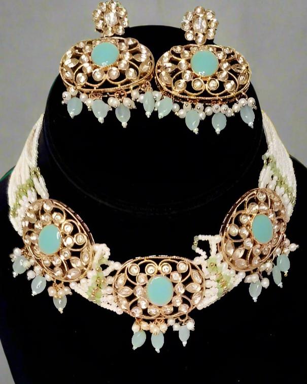 Elegant and stylish necklace with earrings